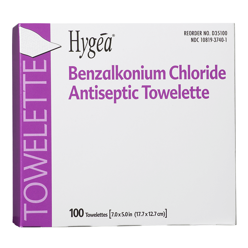 Hygea Benza-Chloride Antiseptic Towelette (100 towellette pack)