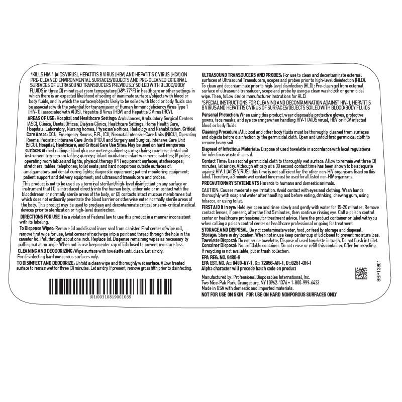 Sani Professional P13872 AF3 Germicidal Disposable Wipes – 12/Carton, Multi-Surface