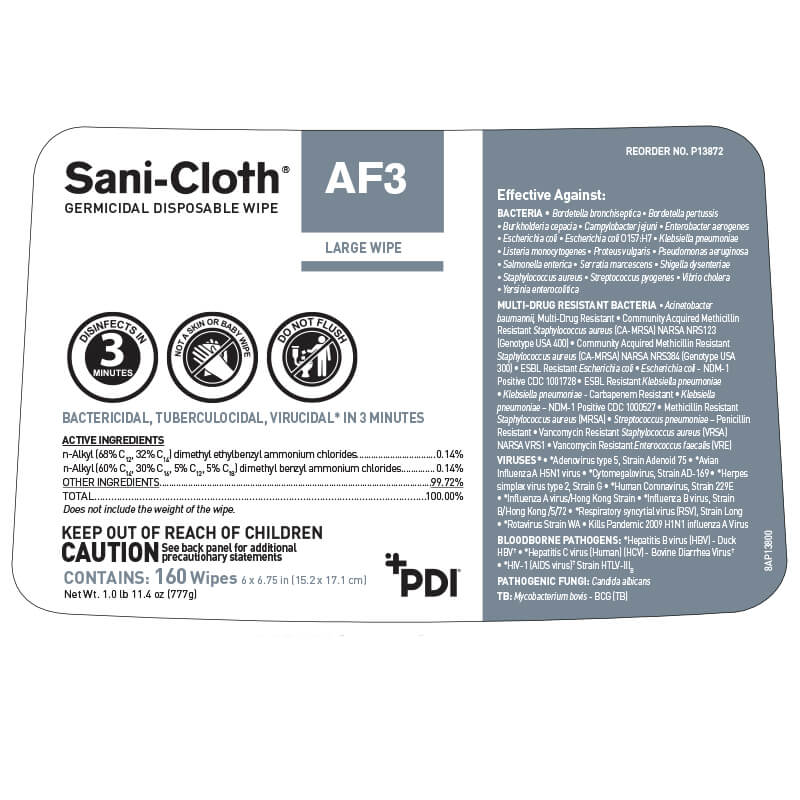 Sani Cloth® Af3 Germicidal Disposable Wipe Pdi Healthcare 8784