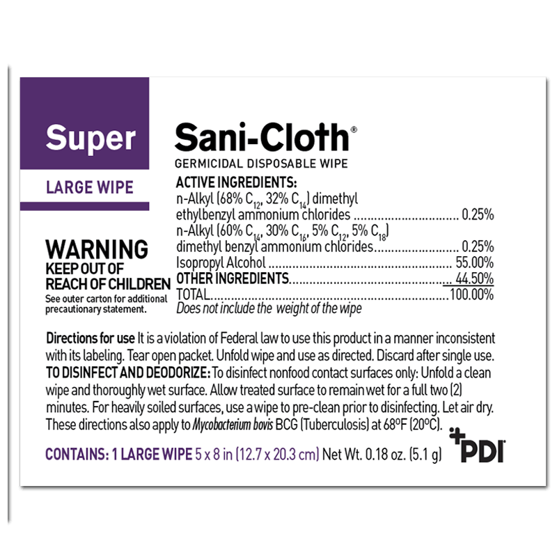 Super SaniCloth® Germicidal Disposable Wipe PDI Healthcare