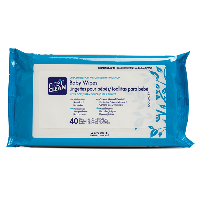 Case of 6/80s Nice 'N Clean Baby Wipes Soft-packs with Aloe 480 ct Unscented 