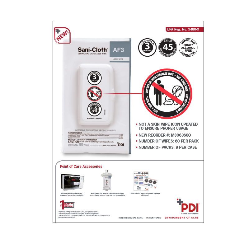 Sani-Cloth® AF3 Portable Pack Product Information Sheet Image