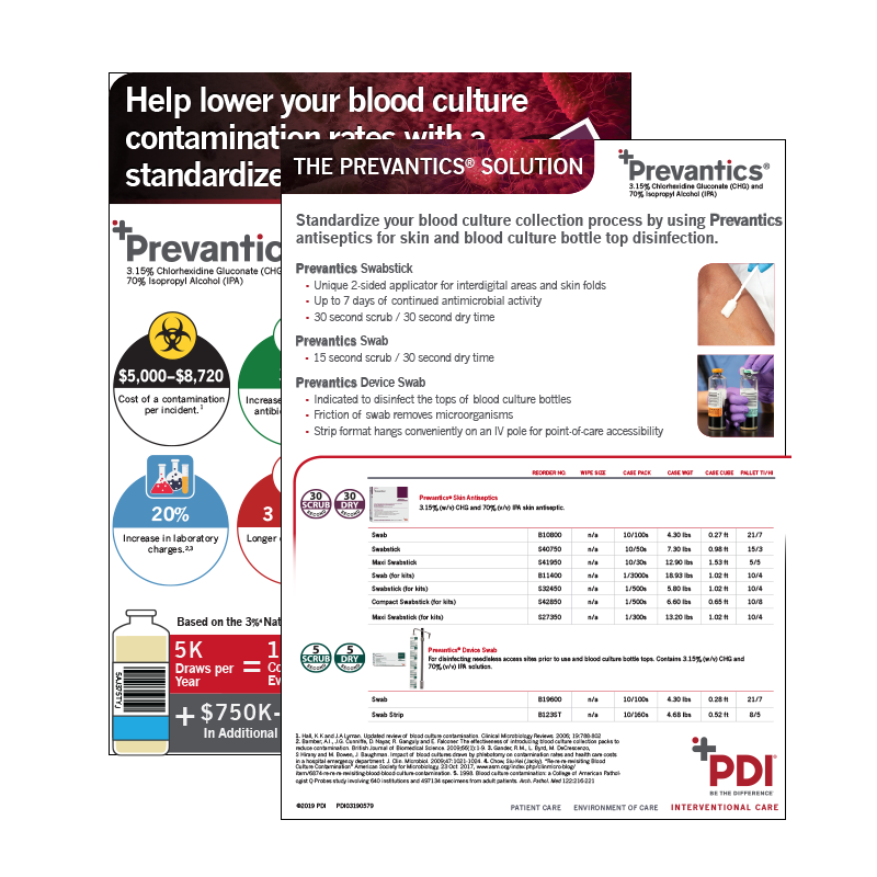 PDI Prevantics Blood Culture Contamination Info Sheet Image